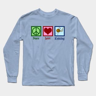 Cute Peace Love Knitting Pink Long Sleeve T-Shirt